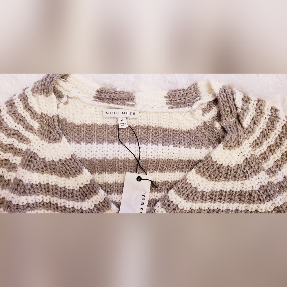 VICI COLLECTION AUSTEN STRIPED BUTTON FRONT KNIT CARDIGAN - Picture 11 of 11